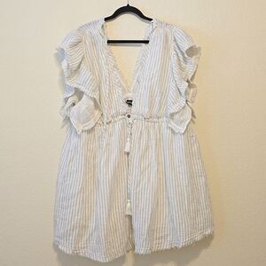 AAKAA Stripped Dolman Mini Dress Cover-Up Size M
